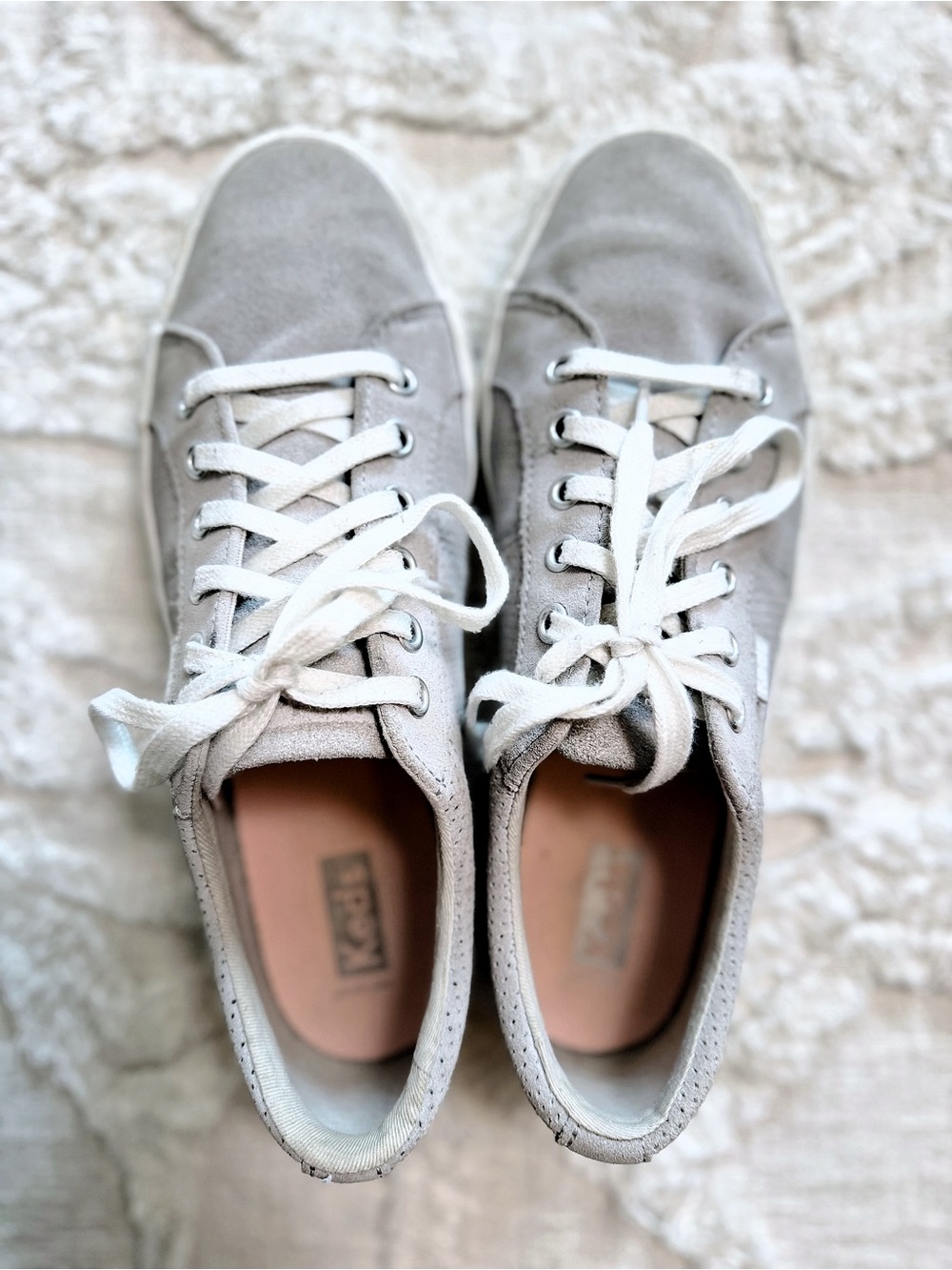 Keds Jump Kick Suede Perforated Sneakers Grey Size 9 WH67797 GUC